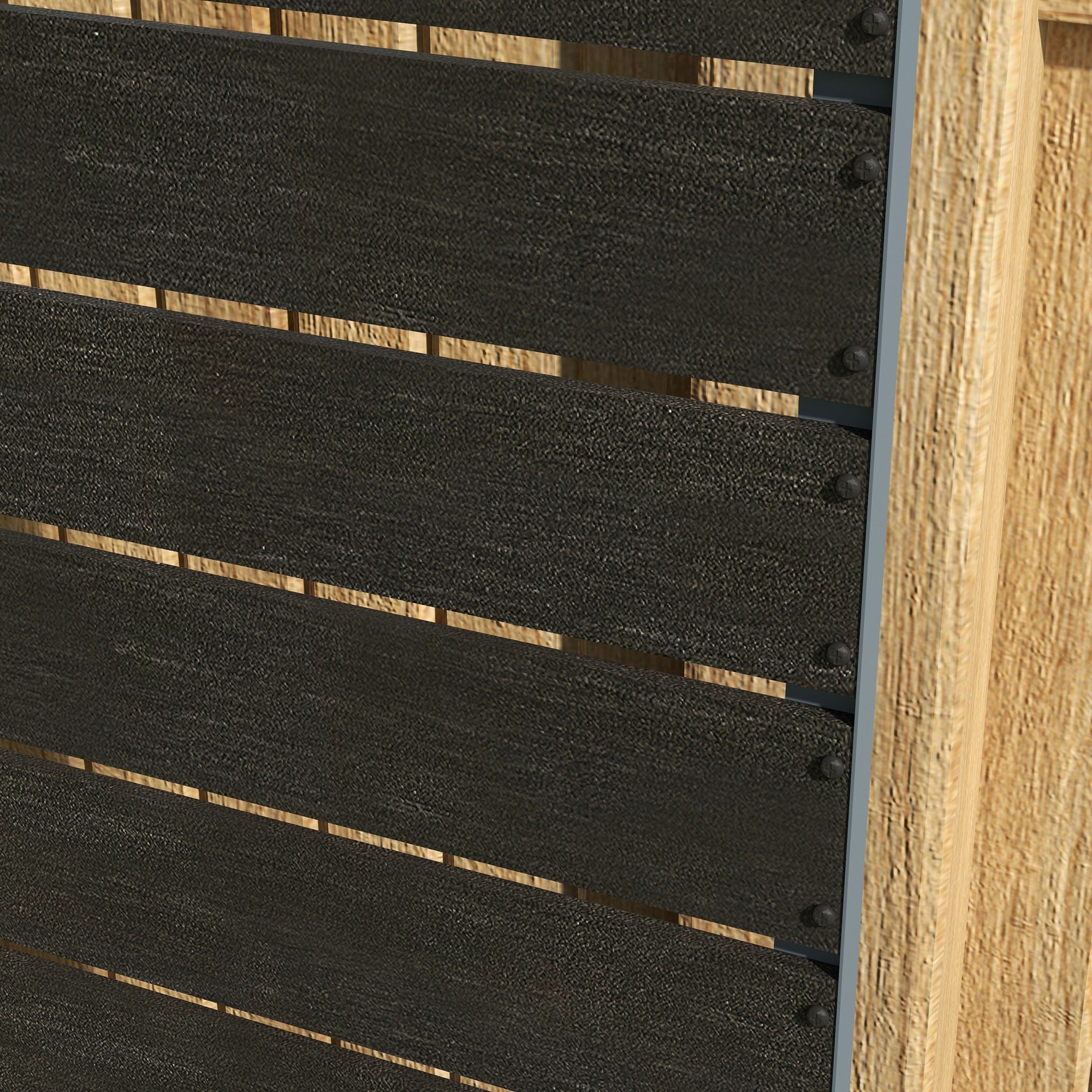 Outsunny black raised garden bed trellis planter with elevated soil space and back trellis panels.