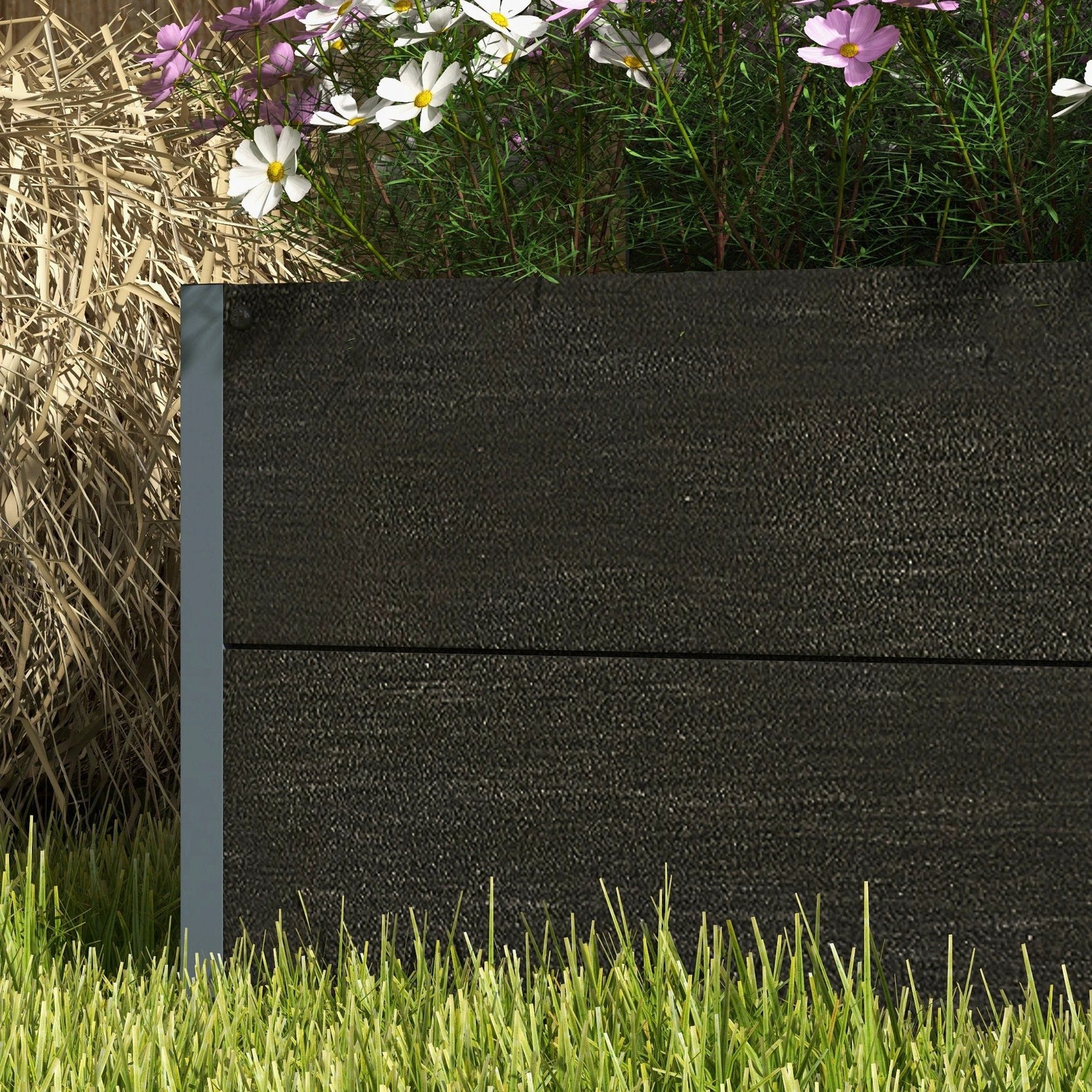 Outsunny Outsunny Raised Garden Bed Trellis Planter Box Black - Planters