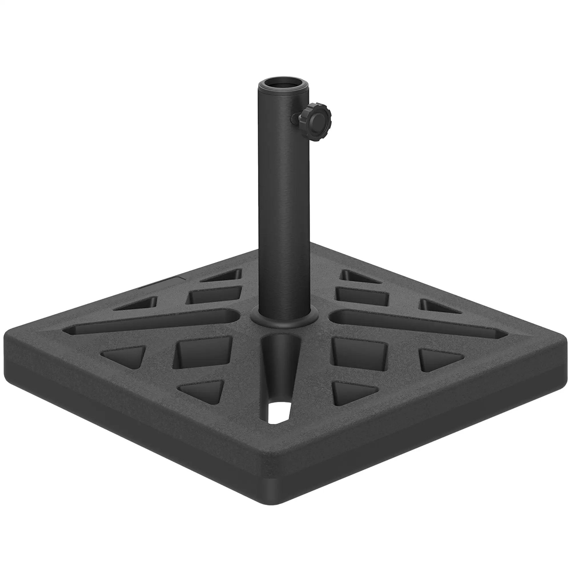 Outsunny Outsunny Parasol Base 15kg Garden Umbrella Stand with Cut-Out Design, Black - Parasol