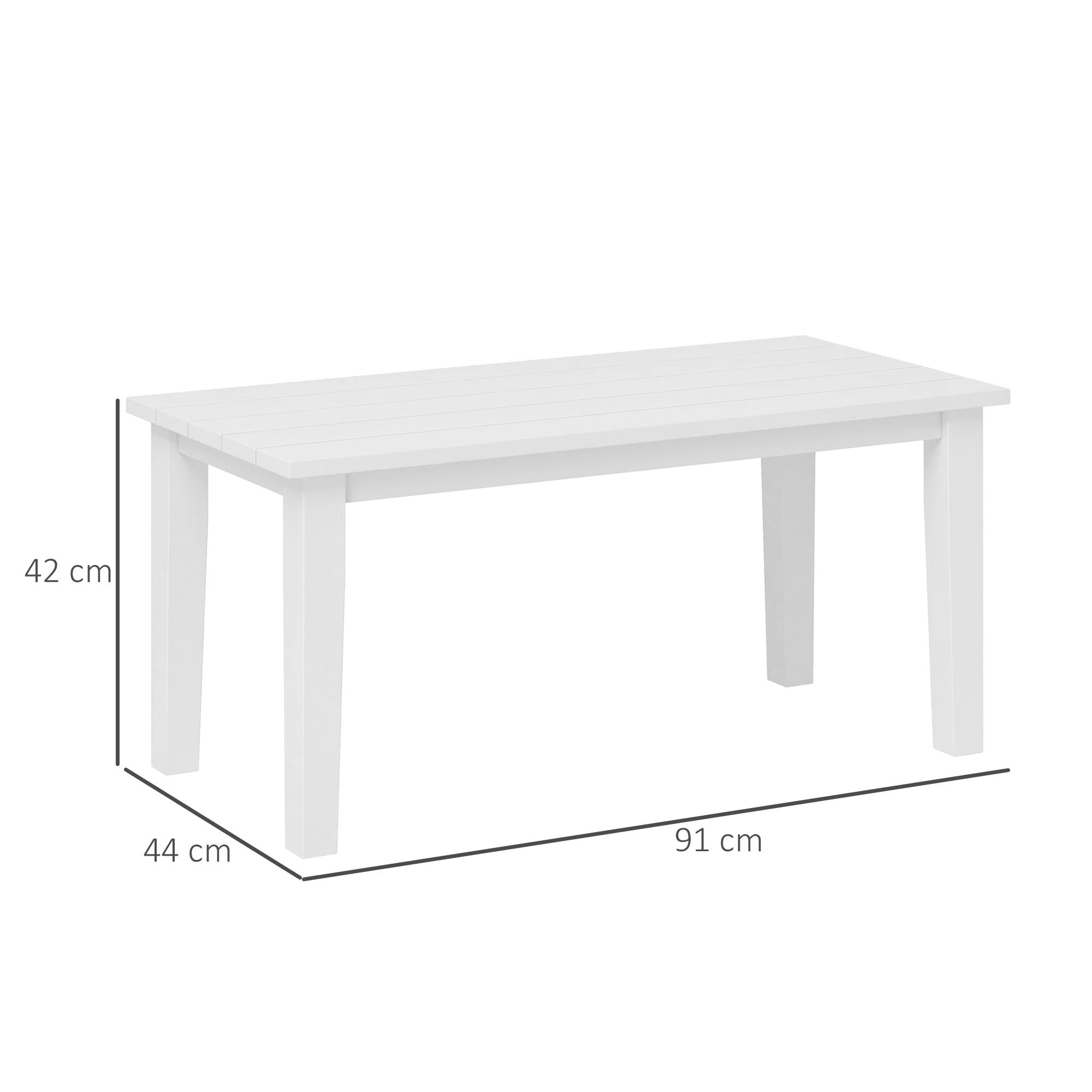 Outsunny Garden Coffee Table Large HDPE Slatted Outdoor Patio - Outsunny - Home Symphony