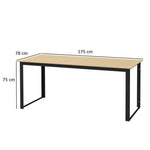 Outsunny Outsunny Garden Dining Table for 6 People with Slatted Table Top Metal Frame - Garden Table