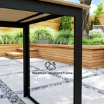 Outsunny Outsunny Garden Dining Table for 6 People with Slatted Table Top Metal Frame - Garden Table