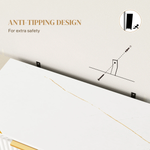 HOMCOM HOMCOM Compact Storage Cabinet With Gold Accents And Ridged Doors For Living Room - Office Storage