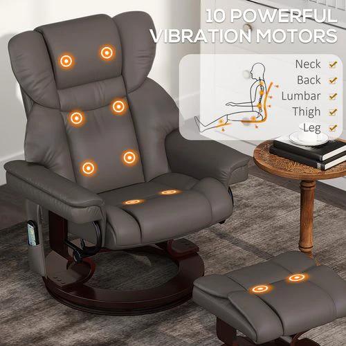 HOMCOM HOMCOM Massage Recliner Chair with Footstool and Adjustable Backrest for Ultimate Relaxation and Comfort - Recliner