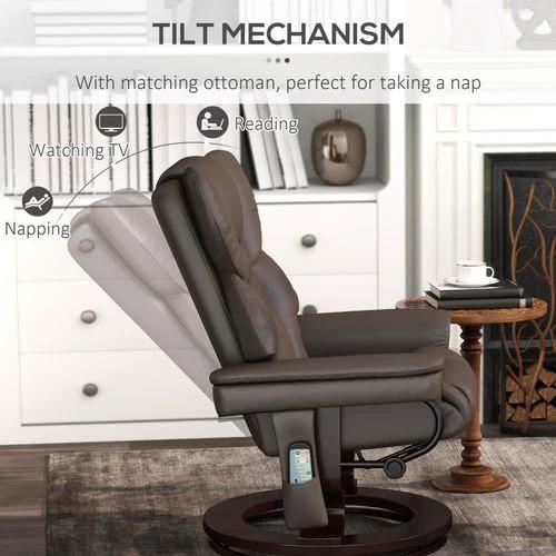 HOMCOM HOMCOM Massage Recliner Chair with Footstool and Adjustable Backrest for Ultimate Relaxation and Comfort - Recliner