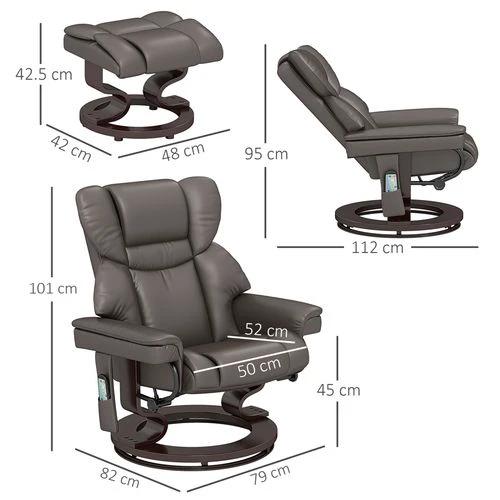 HOMCOM HOMCOM Massage Recliner Chair with Footstool and Adjustable Backrest for Ultimate Relaxation and Comfort - Recliner