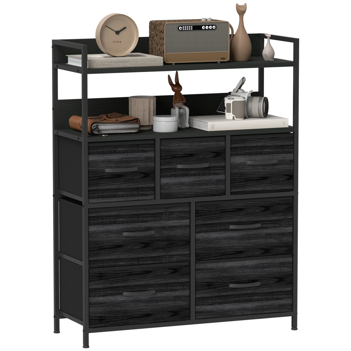 HOMCOM HOMCOM 7 Drawer Dresser Tall With Shelves Bedroom - Chest of Drawers