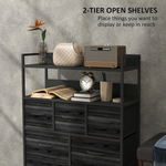 HOMCOM 7 Drawer Dresser Tall With Shelves Bedroom by HOMCOM