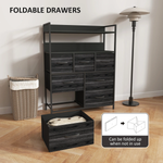 HOMCOM 7 Drawer Dresser Tall With Shelves Bedroom by HOMCOM