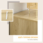 HOMCOM Four Drawer Dresser With Rattan Panels Natural Boho Style Bedroom Storage - HOMCOM - Home Symphony