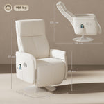 HOMCOM Massage Recliner 135 Degree Recline 10 Point Home Use cream linen recliner with retractable footrest