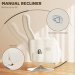 HOMCOM Massage Recliner 135 Degree Recline 10 Point Home Use cream linen with retractable footrest