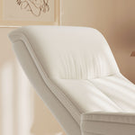 HOMCOM Massage Recliner 135 Degree Recline 10 Point Home Use in cream linen fabric, close-up of backrest