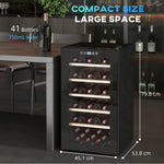 HOMCOM HOMCOM 41 Bottle Wine Cooler Fridge, Freestanding Wine Refrigerator - Wine Rack
