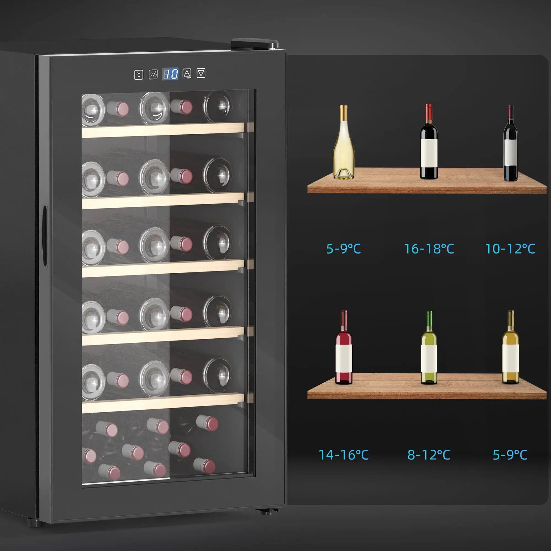 HOMCOM HOMCOM 41 Bottle Wine Cooler Fridge, Freestanding Wine Refrigerator - Wine Rack