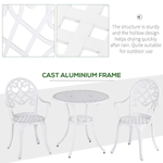 Outsunny Outsunny 3PCs Bistro Set, Aluminium Garden Table and Chairs - Bistro Sets