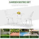 Outsunny Outsunny 3PCs Bistro Set, Aluminium Garden Table and Chairs - Bistro Sets