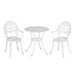 Outsunny Outsunny 3PCs Bistro Set, Aluminium Garden Table and Chairs - Bistro Sets