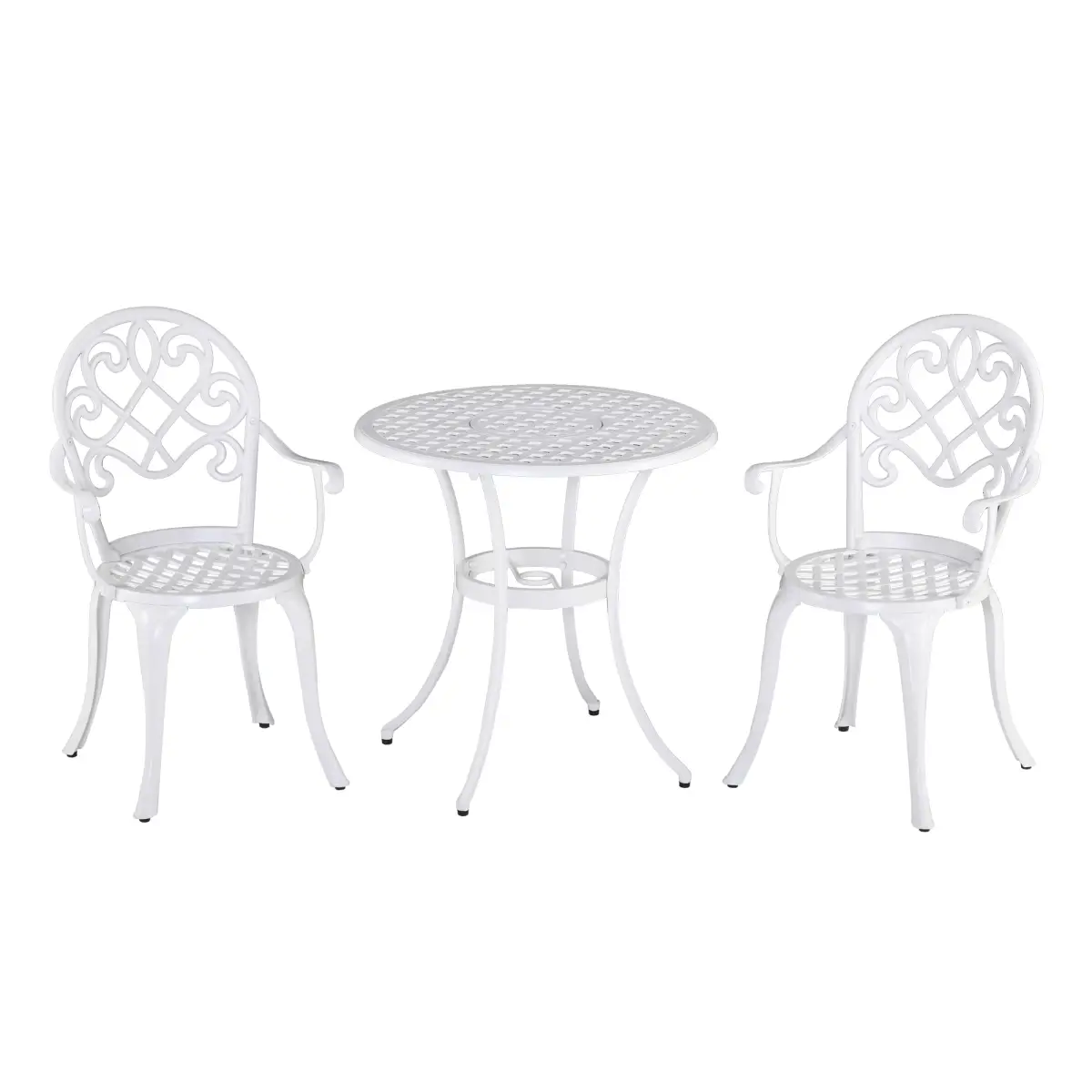 Outsunny Outsunny 3PCs Bistro Set, Aluminium Garden Table and Chairs - Bistro Sets
