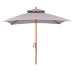 Outsunny Stylish Double-Tier Parasol with Pulley System for Garden & Courtyard - Parasol