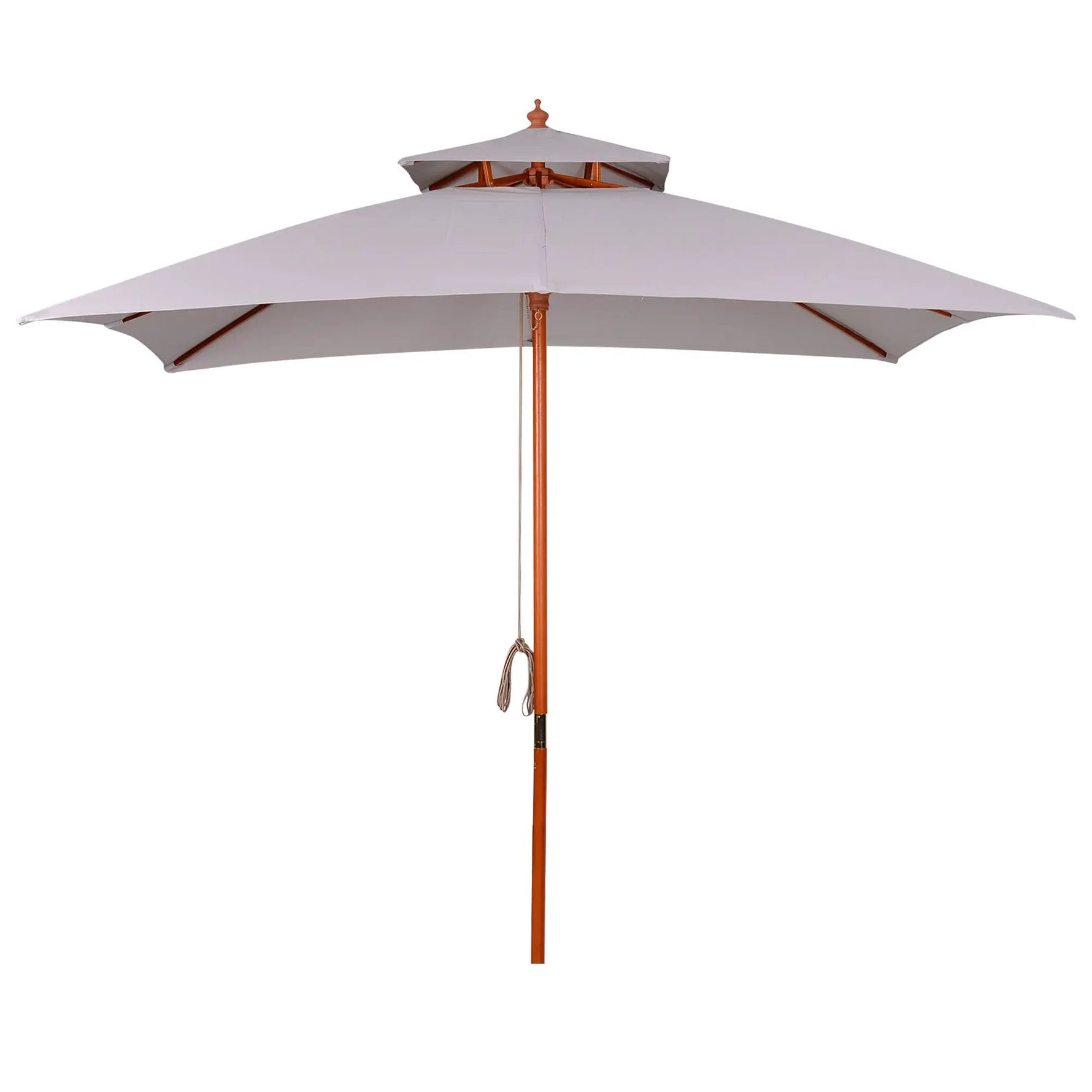 Outsunny Stylish Double-Tier Parasol with Pulley System for Garden & Courtyard - Parasol