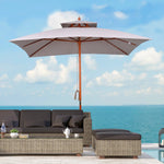 Outsunny Stylish Double-Tier Parasol with Pulley System for Garden & Courtyard - Parasol