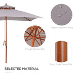 Outsunny Stylish Double-Tier Parasol with Pulley System for Garden & Courtyard - Parasol
