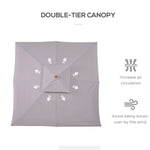 Outsunny Stylish Double-Tier Parasol with Pulley System for Garden & Courtyard - Parasol