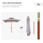Outsunny Stylish Double-Tier Parasol with Pulley System for Garden & Courtyard - Parasol
