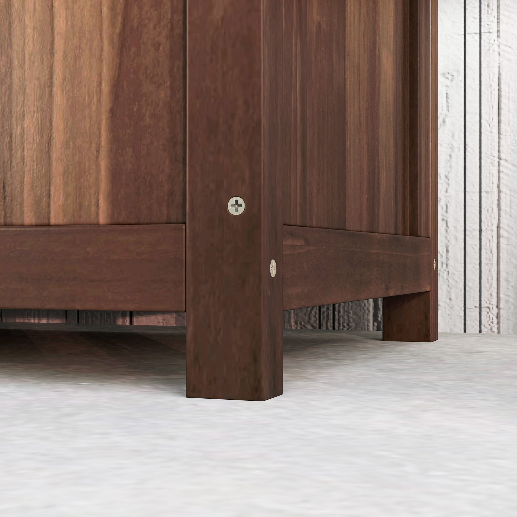 Outsunny tall wooden garden planter with deep planting bed and back trellis for outdoor use