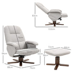 HOMCOM Swivel Recliner Chair With Footstool Wooden Base Home - HOMCOM - Home Symphony