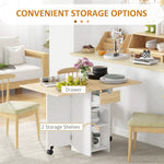 HOMCOM HOMCOM Foldable Dining Table 120x72 Drop Leaf Small Spaces - Dining Table