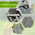 Outsunny Outsunny Wood Patio Bench 2 Seats w/ Centre Coffee Table, Grey - Garden Chairs