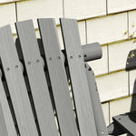 Outsunny Outsunny Wood Patio Bench 2 Seats w/ Centre Coffee Table, Grey - Garden Chairs