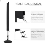 Outsunny Outsunny Parasol Cover, Patio Cantilever Cover, Banana Umbrella Cover, Black - Parasol