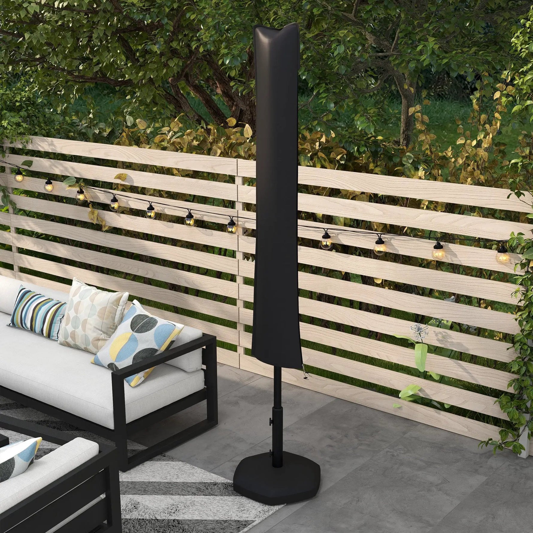 Outsunny Outsunny Parasol Cover, Patio Cantilever Cover, Banana Umbrella Cover, Black - Parasol
