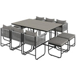 Outsunny Outsunny Rattan Dining Set, Garden Table & Chair Sets w/ Space-saving Design - Garden Set
