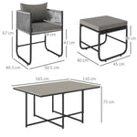 Outsunny Outsunny Rattan Dining Set, Garden Table & Chair Sets w/ Space-saving Design - Garden Set
