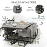 Outsunny Outsunny Rattan Dining Set, Garden Table & Chair Sets w/ Space-saving Design - Garden Set