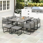 Outsunny Outsunny Rattan Dining Set, Garden Table & Chair Sets w/ Space-saving Design - Garden Set