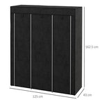 HOMCOM Fabric Portable Wardrobe 125x43x162.5 cm with 8 Shelves and 2 Hanging Rails Dust-Proof Storage for Home Organization by HOMCOM