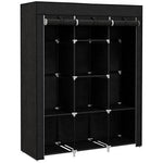 HOMCOM Fabric Portable Wardrobe 125x43x162.5 cm with 8 Shelves and 2 Hanging Rails Dust-Proof Storage for Home Organization by HOMCOM