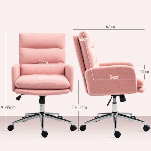 Discover the HOMCOM Height Adjustable Upholstered Desk Chair with Soft Padding and 360 Degree Swivel for Office Use.