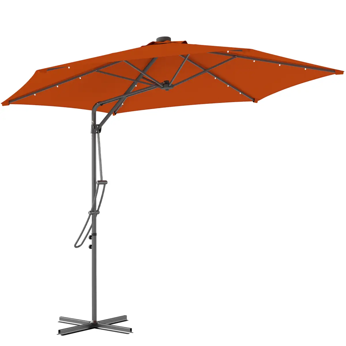Outsunny Outsunny 3(m) Cantilever Garden Parasol Umbrella W/ Solar LED - Parasol