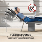 Outsunny Outsunny Foldable Sun Lounger 5 Level Adjustable Reclining Chair - Sun Lounger