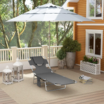 Outsunny Outsunny Foldable Sun Lounger 5 Level Adjustable Reclining Chair - Sun Lounger