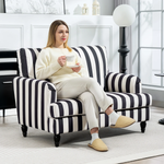 HOMCOM Accent Chair Extra Large Velvet Stripe Living Room by HOMCOM