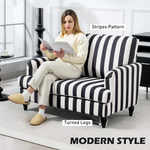 HOMCOM Accent Chair Extra Large Velvet Stripe Living Room by HOMCOM