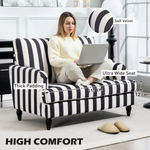 HOMCOM Accent Chair Extra Large Velvet Stripe Living Room by HOMCOM