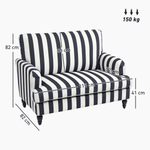 HOMCOM HOMCOM Accent Chair Extra Large Velvet Stripe Living Room - Accent Chair